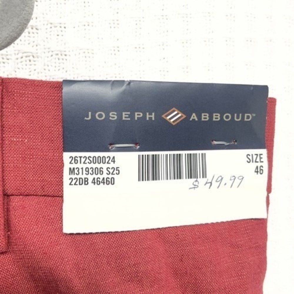 NWT Joseph Abboud Modern Fit Red Stretch Chino Shorts Men 46 Vietnam Linen Blend - Picture 8 of 12